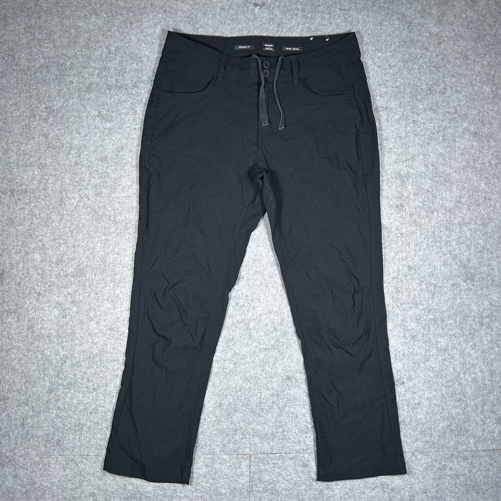 Prana‎ pants women 10 Short Black Halle Straight Hiking Outdoor Travel Stretch